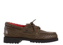 Load image into Gallery viewer, Supreme x Timberland Woven Leather 3-Eye Lug Olive