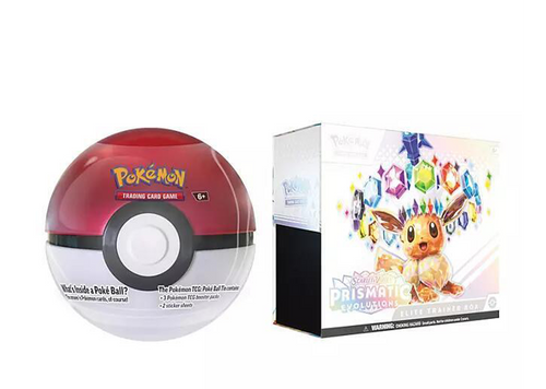 Sam's Club Prismatic Evolutions Elite Trainer Box and Pokeball