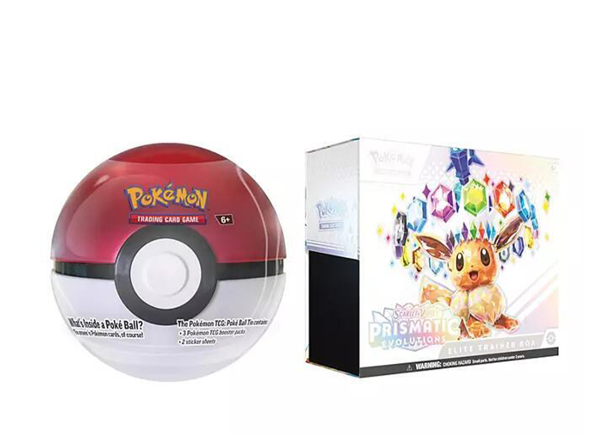 Sam's Club Prismatic Evolutions Elite Trainer Box and Pokeball