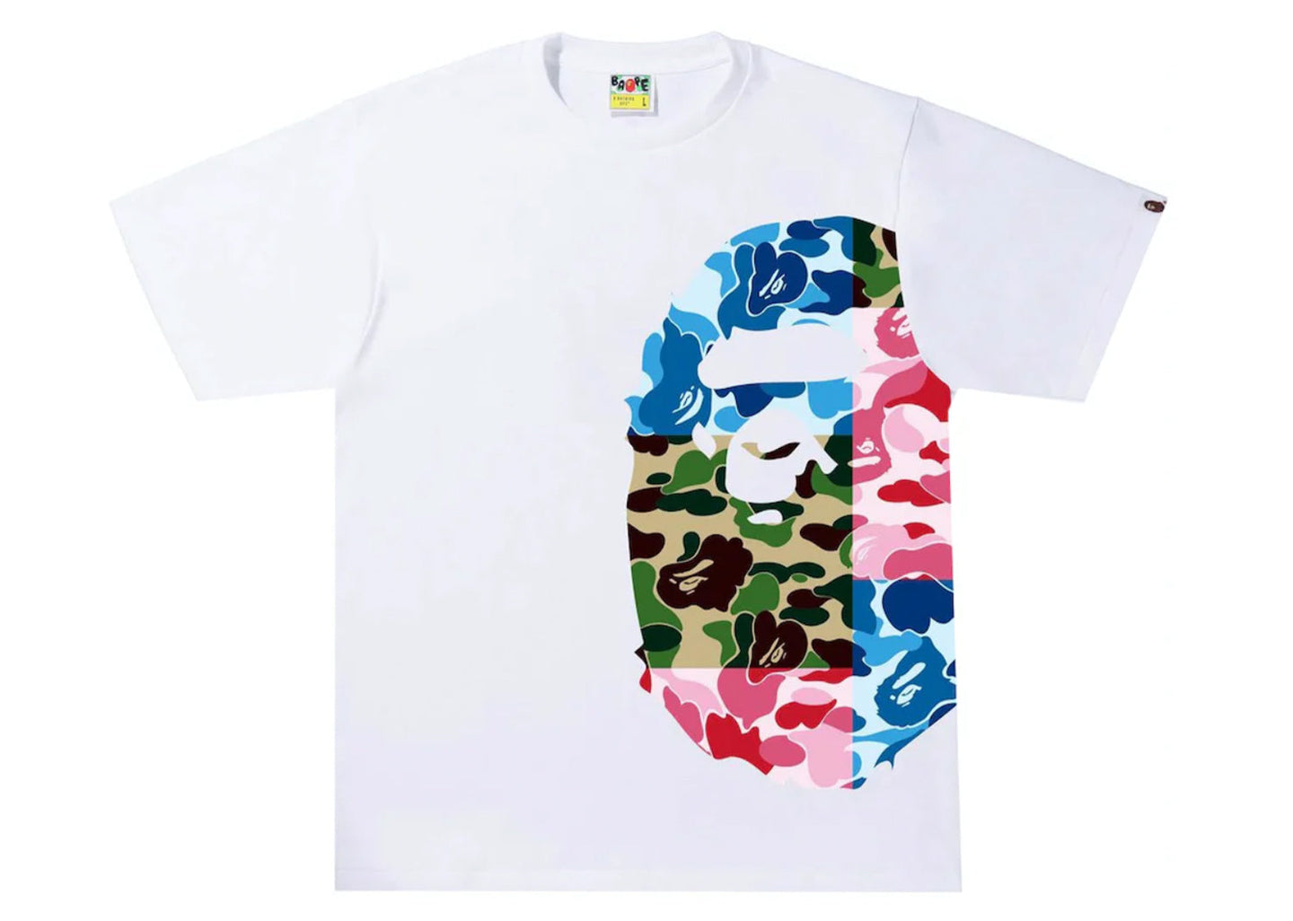 Bape ABC Camo Crazy Side Big Head Tee (White)