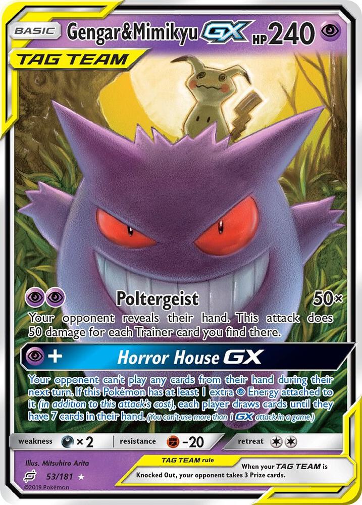 Gengar & Mimikyu GX - 053/181 - Tag Team - NM