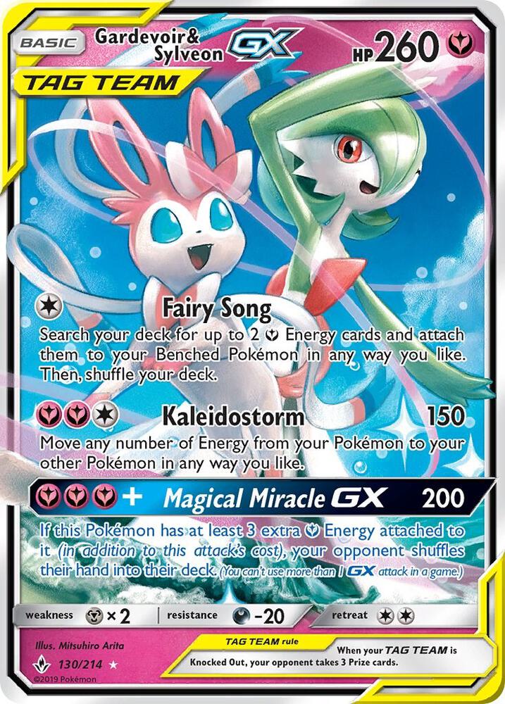 Gardevoir & Sylveon GX - Tag Team - 130/214 - NM