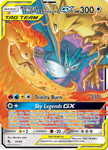 Moltres & Zapdos & Articuno GX - 44/68 - NM