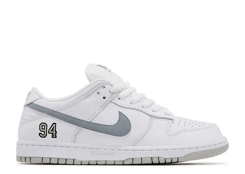 Nike SB Dunk Low Supreme 94 White Metallic Silver