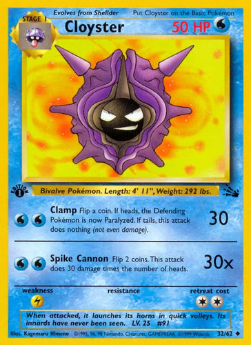 Cloyster 1st Edition - 32/62 - NM