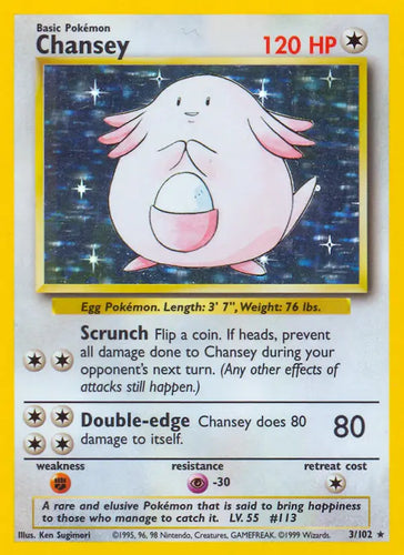 Chansey Holo - 3/102 - LP