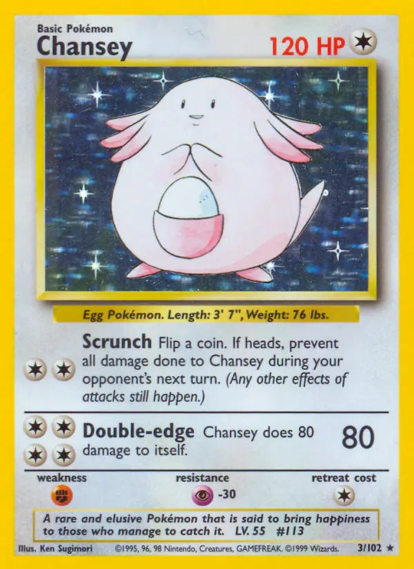 Chansey Holo - 3/102 - LP