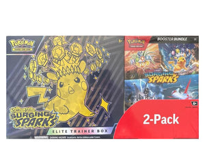 Costco Pokemon Surging Sparks 2-Pack Trainer Box and Booster Bundle SP, Inc. Costco Pokemon Surging Sparks 2-Pack Trainer Box and Booster Bundle SP, Inc.