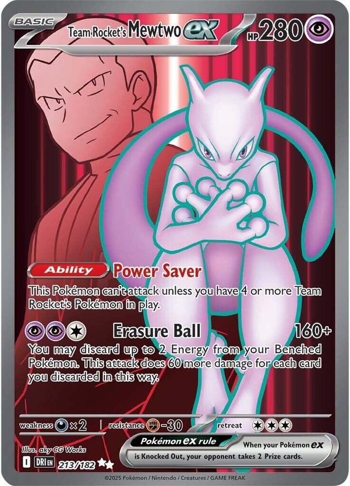 Team Rocket's Mewtwo ex - 213/182 - NM