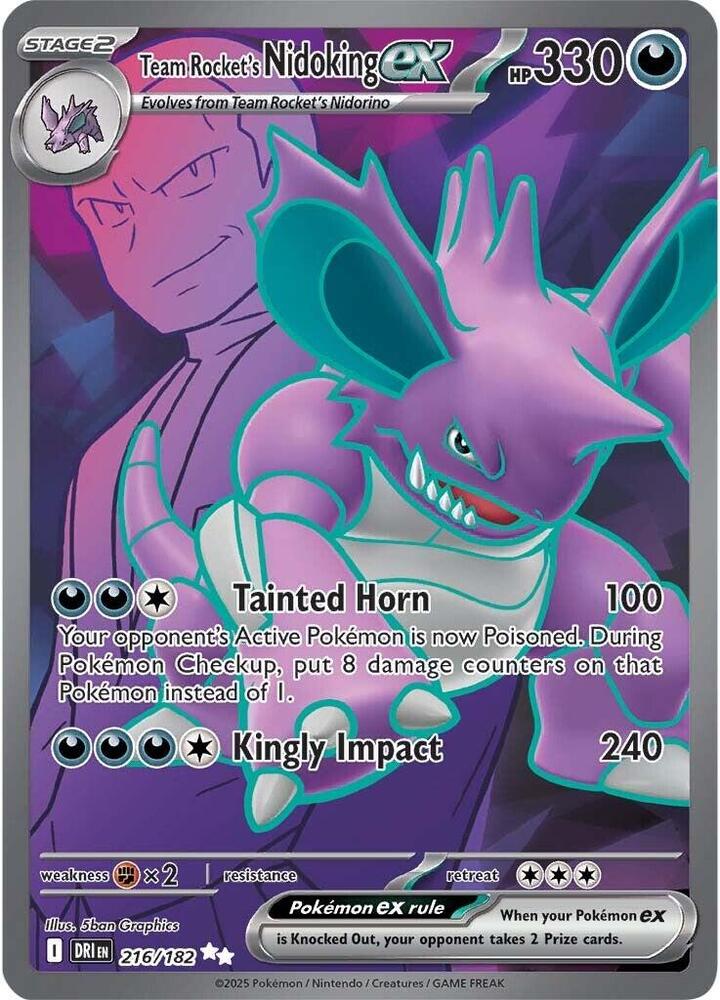 Team Rocket's Nidoking ex - 216/182 - NM