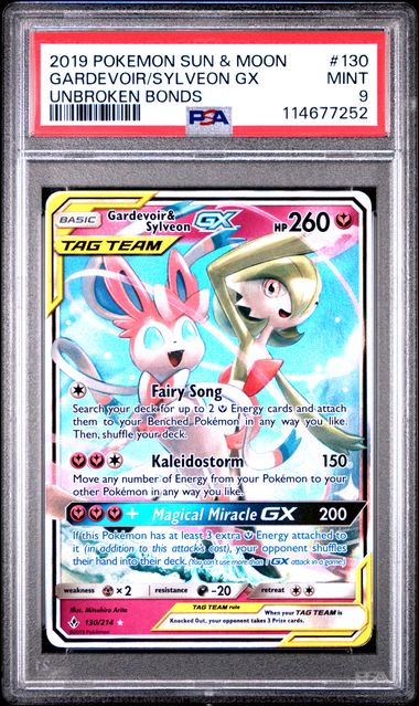Gardevoir & Sylveon GX - 130/214 - PSA 9