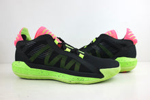 Load image into Gallery viewer, Adidas Dame 6 Black Signal Green Coral