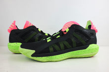 Load image into Gallery viewer, Adidas Dame 6 Black Signal Green Coral