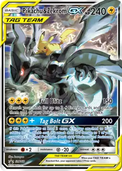 Pikachu & Zekrom GX - SM168 - NM