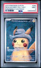 Load image into Gallery viewer, Pikachu Grey Felt Hat x Van Gogh Promo - 085 - PSA 9