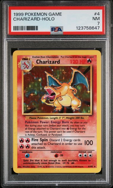 Charizard Holo - 4/102 - PSA 7