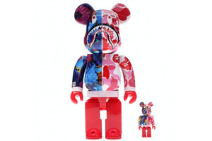 Bearbrick x Bape x Mika Ninagawa Shark 100% & 400% Set (Pink)