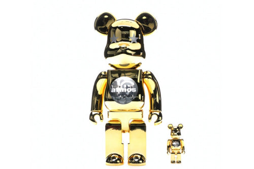 Bearbrick Atmos Gold Chrome 400% & 100%